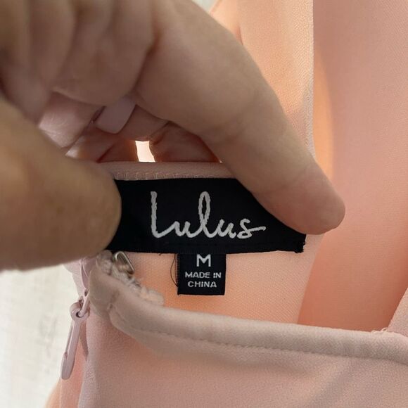 Lulus Air of Romance maxi dress blush pink peach sleeveless, size medium - Picture 9 of 16